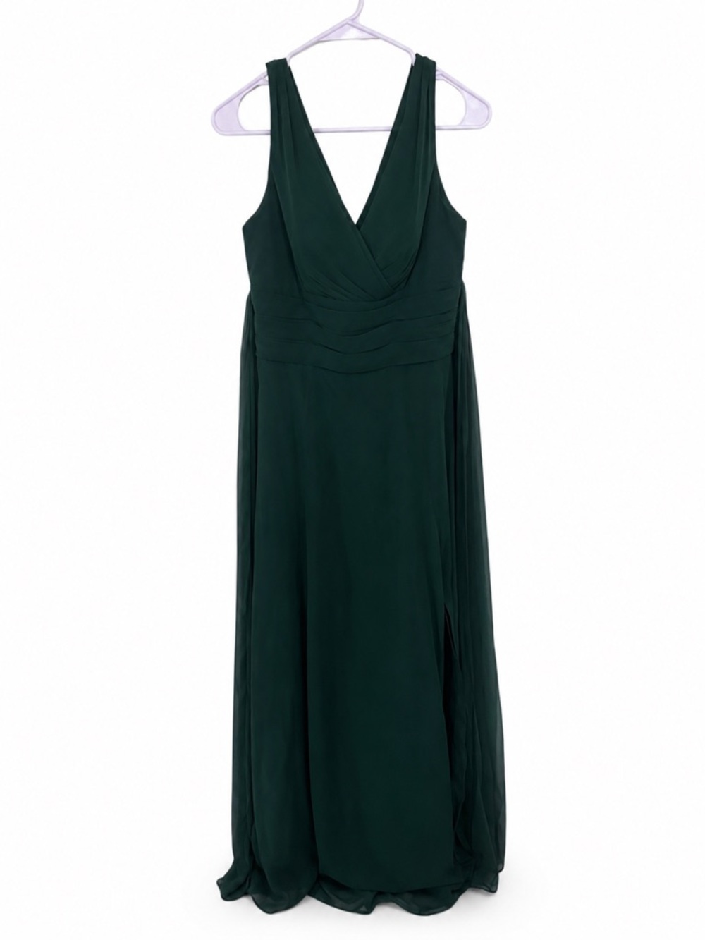 Formal Sleeveless Forest Green V-Neck Maxi Dress